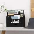 thumbnail image 6 of Wood Desktop Mail Organizer, Mail Organizer Countertop with 4 Compartments and Drawer for File Letter Paper Folder, 6 of 7