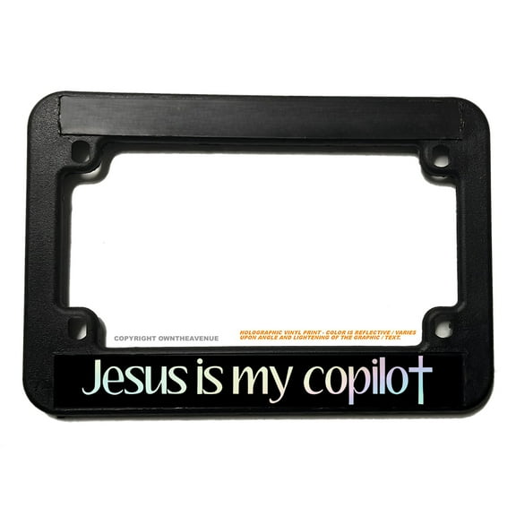Christian Jesus Religious Oil Slick Motorcycle License Plate Frame