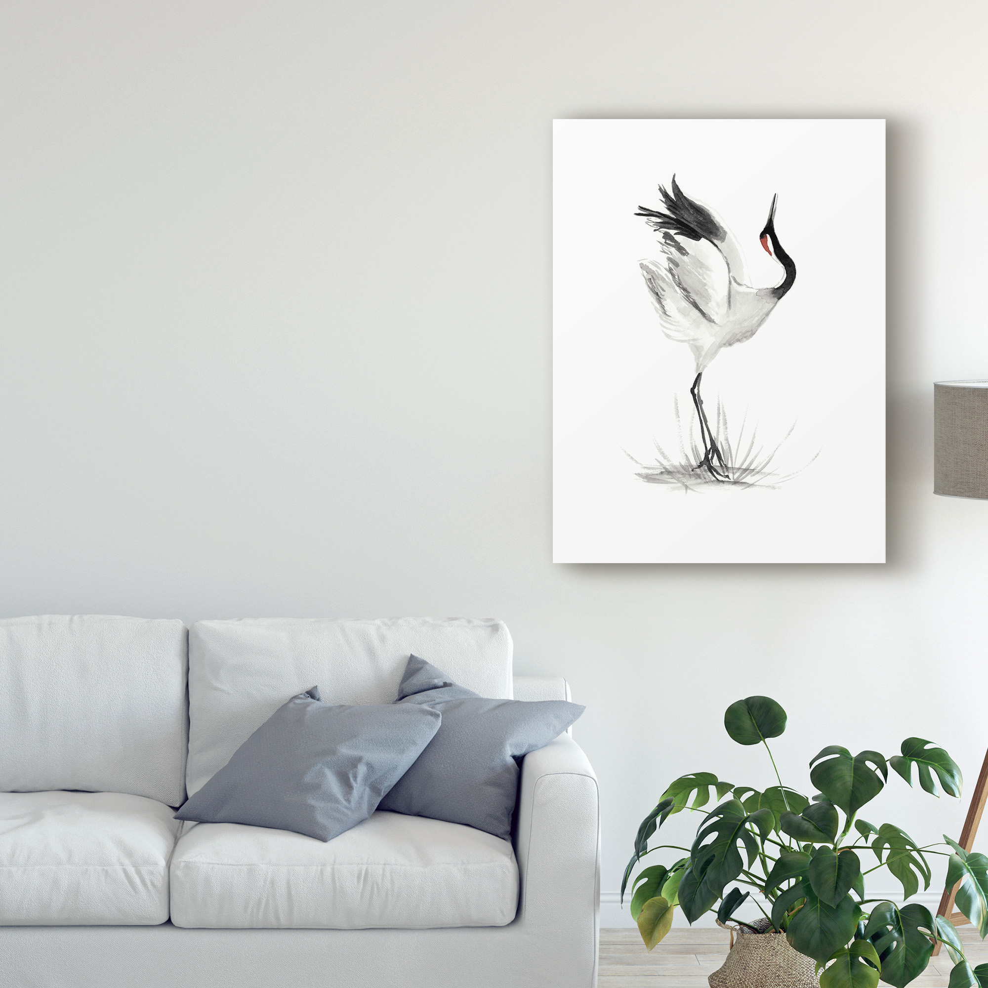 Trademark Fine Art 'Japanese Cranes I' Canvas Art by Naomi McCavitt