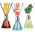 thumbnail image 1 of 3 Pack Reed Diffusers with 24 Fiber Sticks,Citrus Cedar Grapefruit Scent Diffuser for Home Shelf Decor,Last Up 60 Days, 1 of 7