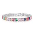 thumbnail image 2 of enjoywould Women Bracelet Colorful Cubic Zirconia Jewelry Rectangular Rhinestones Bracelet Birthday Gift, 2 of 5