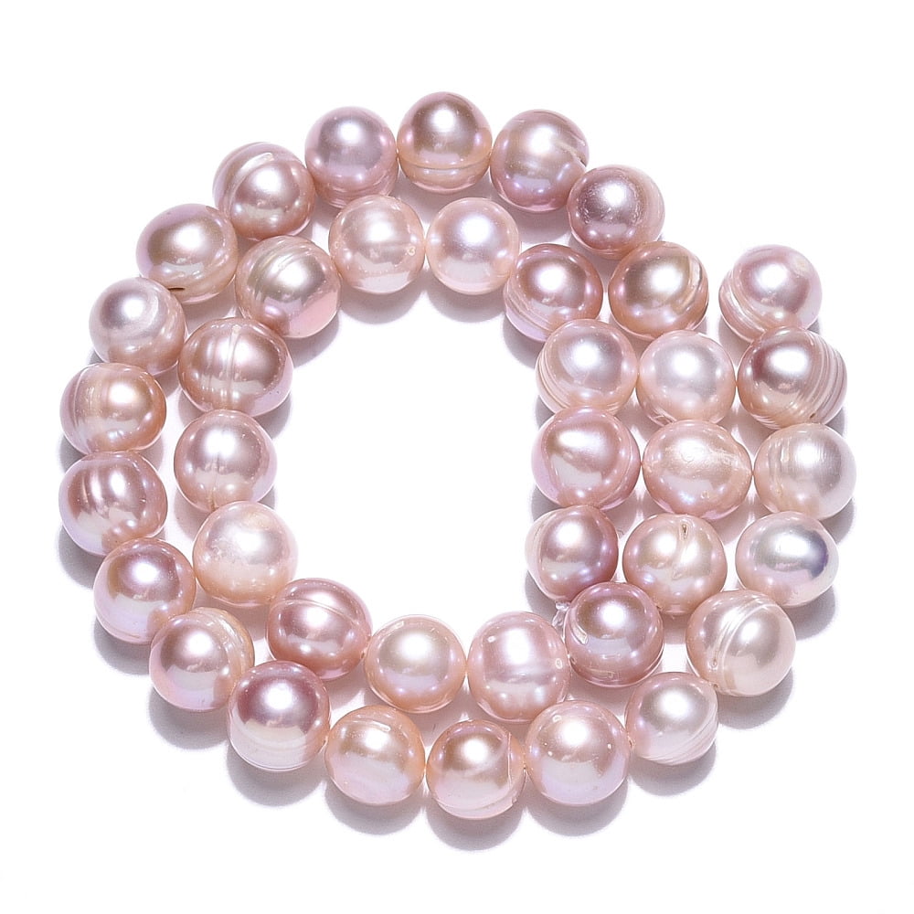 Natural Cultured Freshwater Pearl Beads Strands Potato Rosy Brown 9~10.5x8.5~11mm Hole: 0.6mm about 39pcs/strand 14.65~14.88 inch(37.2~37.8cm)