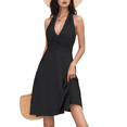 thumbnail image 1 of Women's Summer Sleeveless Wrap V Neck Floral Sundress Mini Dress, 1 of 5