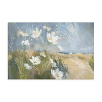 Stupell Industries Seaside Wildflowers Scenery Botanical & Floral Painting Gallery Wrapped Canvas Art Print Wall Art, 24 x 16