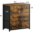 thumbnail image 2 of Nightstand, End Table, Bedside Table, Small Tall Dresser for Bedroom with 3 Storage Drawer, Chest of Drawers Fabric Dressers with Steel Frame, Wooden Top & Front for Living Room, 2 of 9