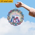 thumbnail image 5 of HELLOYOUNG 10 Inch 3D Wind Spinner Wind Chime, Colorful Owl Christmas Wreath 360° Rotating, Outdoor Garden Decor Holiday Gift for All Season Easy Install, 5 of 8