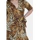thumbnail image 4 of Vestido escote cruzado Roman Fashion Talla Extra 4266 Animal print cafe, 4 of 6