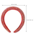 thumbnail image 3 of Soimiss Red Rhinestone Headband Wide Rim Hair Hoop Padded Headwear Light Weight Party Decoration, 3 of 5