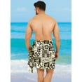 thumbnail image 2 of HAPPY BAY Men's Cover Up Standard Summer Long Pareo Casual Beachwear for Men Holidays Beach Wrap Lava Lava Vacation Swimwear One Size Tropical, Black, 2 of 5