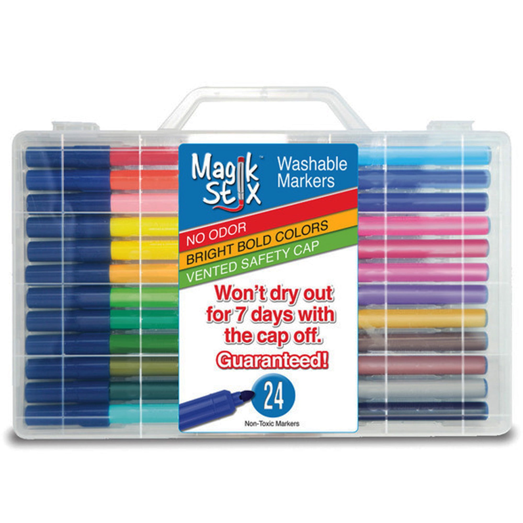 Magic Stix Washable Markers That Won't Dry Out, Pack of 24 - Walmart