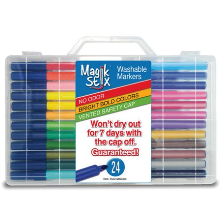 Magic Stix Washable Markers That Won't Dry Out, Pack of