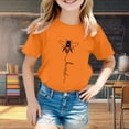 thumbnail image 2 of WEIYLL Girls T Shirts Casual Cartoon Bee Print Round Neck Loose Short Sleeve Going Out Tops for 12-13 Years, 2 of 4