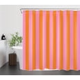 thumbnail image 4 of Pink and Green Striped Shower Curtain for Bathroom Modern Abstract Minimalist Vertical Stripe Shower Curtain with 10 Hooks Vintage Aesthetic Bathroom Curtains Shower Set 72x60 Inch, 4 of 6