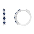 thumbnail image 2 of 10K White Gold 2.5MM Created Blue Sapphire and 1/2ct. TDW Diamond Hoop Earrings (H-I Color, I1-I2 Clarity), 2 of 7