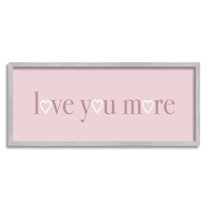 Stupell Industries Soft Pink Love You More Phrase Heart Shapes, 10 x 24, Designed by Daphne Polselli