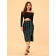 thumbnail image 3 of INSPIRE CHIC Falda Con Hendidura Elástica Tejida Con Espalda Elástica De Línea Recta Con Patrón A Cuadros Para Mujer Verde S, 3 of 6