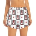thumbnail image 2 of Goofa Gnomes and Hearts Printed Women 2 in 1 Running Shorts,Quick Dry Athletic Workout Shorts,High Waisted Athletic Shorts with Liner Pockets-Medium, 2 of 9