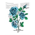 thumbnail image 2 of Camiseta De Mujer De Verano Ligera Básica Para Mochilero, Camping, CaminarChic Blue Rose Print Women's T-Shirt - Casual Crew Neck, Short Sleeve, Stretchy Polyester Blend, Machine Washable - Perfect, 2 of 7