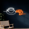 thumbnail image 2 of Handmadetneonsign Croissant Coffee Neon Sign, Cafe Croissant Neon Light, Tea Cup Croissant LED, 2 of 5