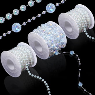 10 Meter Beaded Pearl Garland - Artificial Pearl String For Wedding, Christmas, Party Decor (Beige)