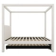 thumbnail image 7 of Twin Size Upholstery Canopy Platform Bed with Trundle and 3 Storage Drawers, Solid Wood Captain Bed with 4-Poster Canopy Roof and Strong Slats Support for Bedroom, No Box Spring Needed, Beige, 7 of 7