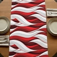 thumbnail image 5 of Table Runners 72 Inches Long Dress Scarves, Red White Moire Farmhouse Kitchen Table Runner, Coffee Tablerunners, Modern Abstract Art 16x72 Inch, 5 of 9