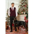 thumbnail image 6 of COOFANDY Men's V-Neck Sleeveless Business Suit Vests Slim Fit Wedding Waistcoat Christmas Vest, 6 of 7