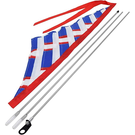 AlveyTech Multicolor Sail Flag for Bikes & Scooters (Rainbow) - 3 Flagpoles Included - Easy to Fix, Stylish Look, Durable - Bicycle Flags with Pole for Safety Adult