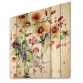 thumbnail image 2 of Designart 'Wildflowers and Vibrant Wild Spring Leaves XI' Modern Print on Natural Pine Wood, 2 of 5