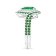 thumbnail image 3 of Angara Natural 1.2 Ct. Emerald with Tsavorite Halo Ring in 14K White Gold for Women (Ring Size: 3.5), 3 of 10
