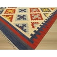 thumbnail image 2 of Handmade Wool Ivory Transitional Geometric Keysari Kilim Rug, 2 of 4