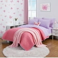 thumbnail image 3 of Your Zone Kids Purple and Pink Reversible Quilt Set with Purple Sheets, Daisy Flower, Full, 7 Piece, Microfiber Polyester, 3 of 17
