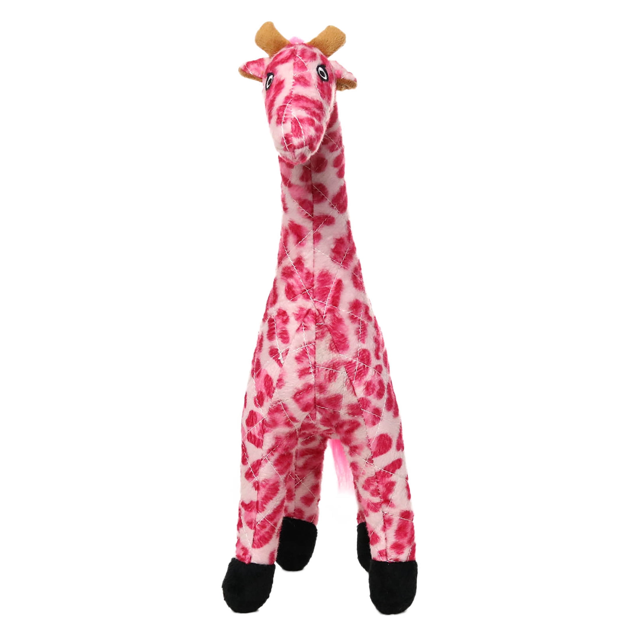 Mighty Safari Pink Giraffe Durable Plush Squeaky Dog Toy