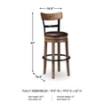 thumbnail image 7 of Signature Design by Ashley Pinnadel Swivel Bar Stool, Light Brown, Upholstered Pub Height Chair with 360-Degree Swivel and Faux Leather Seat, 7 of 7