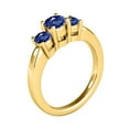 thumbnail image 4 of Mauli Jewels Rings for Women 1.80 Carat Three Stone Round Shaped Sapphire Ring 4-prong 10K Yellow Gold, 4 of 7