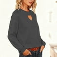 thumbnail image 3 of Oksale Womens Heart Cutout Sweatshirts Loose Long Sleeve Summer Tops Casual Round Neck Spring Going Out Fashion Clothing Dark Gray L, 3 of 9