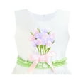 thumbnail image 4 of Girls Dress Hydrangea Floral Fit And Flare Satin Dress 7, 4 of 8