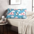 thumbnail image 6 of Rateoe Panda Flying in the Sky Pattern Pillow Covers with Invisible Zipper(Pillows are not Included) Standard Pillowcases-14"x20", 6 of 6