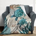 thumbnail image 4 of Sea Turtle Blanket Ocean Super Soft Fleece Throw Blanket 40" x 50", Fuzzy Microfiber Flannel Cozy Warm Blanket, for Couch Bed Sofa(Sea Turtle,40" x 50"), 4 of 6