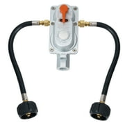 Skyflame 2-Stage RV Propane LP Regulator Dual Tank with 2 12" Pigtails for Trailers Camper, Metal