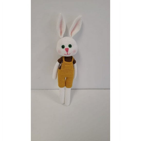 Handmade Amigurumi Rabbit Toy Buddy Bunny Easter Bunny Doll For Kids Unicex, Brown Boy Rabbit, 5.51 inches