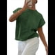 thumbnail image 1 of Suéter Acanalado para Mujer, Cuello Redondo, Corta, Corte Holgado, Tejido Floral, Tops Tipo Jersey. Verde Oscuro S, 1 of 9