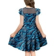 thumbnail image 4 of KISSMODA Girls Dress Casual Round Neck A Line Ruffle Sleeve Knee Length Dresses 4-13 Years, 4 of 4