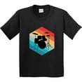 thumbnail image 3 of Inktastic Drummer Retro Drum Set Youth T-Shirt, 3 of 5