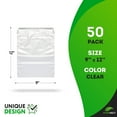 thumbnail image 2 of Clear Drawstring Bags, Waterproof Double Drawstring, 50 Count, 9 x 12 in, 2 of 7