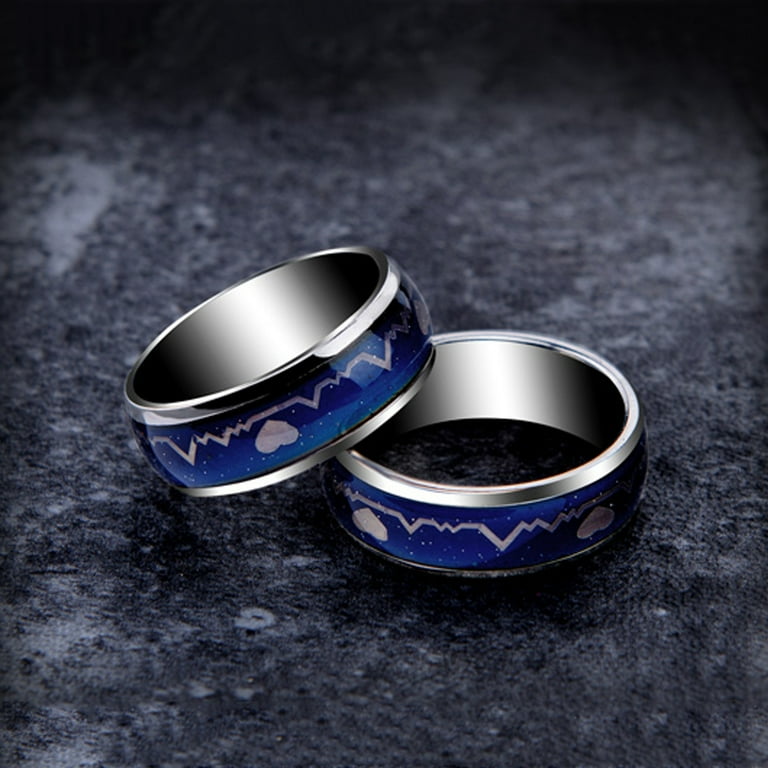 HGYCPP Lovers Heartbeat ECG Mood Ring Color Temperature Changing