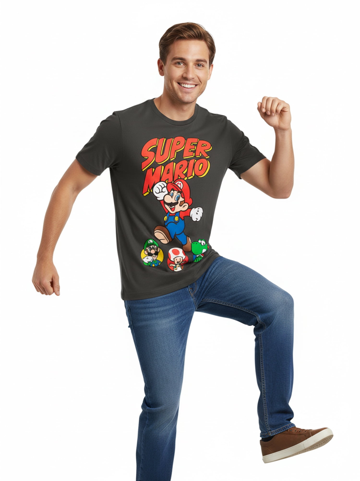 Nintendo Super Mario, Men's & Big Men's Graphic Tee, Jump Friends, Sizes S-3XL
