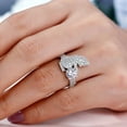 thumbnail image 3 of Bow Jewelry Bypass Moissanite Cute Cat Rings for Animal Lover - Moissanite Round Cut 1.18 Ct Moissanite Rings for Women's - 14K White Gold Plated Rings - Kitty Cat Rings - Best Gift for Cat Lovers, 3 of 8