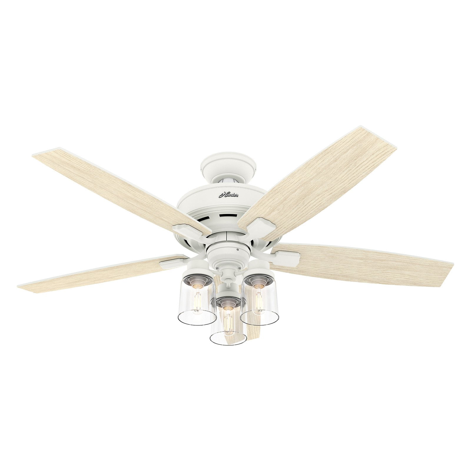 Hunter 52″ Bennett Matte Black Ceiling Fan with Light Kit and Remote Sansujyuku sansujyuku.com