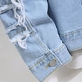 thumbnail image 7 of Men's Denim Jacket Patchwork Fringe Jacket Slim Jean Jacket Streetwear Coat, 7 of 7